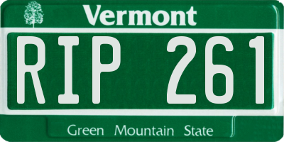 VT license plate RIP261