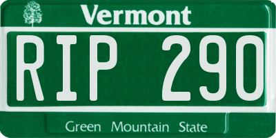 VT license plate RIP290