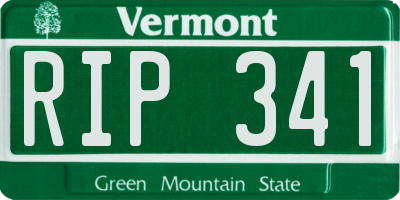 VT license plate RIP341