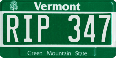 VT license plate RIP347