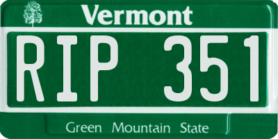 VT license plate RIP351