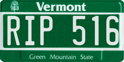 VT license plate RIP516