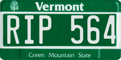 VT license plate RIP564