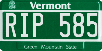 VT license plate RIP585