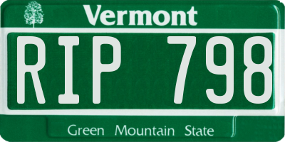 VT license plate RIP798