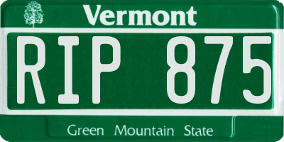 VT license plate RIP875