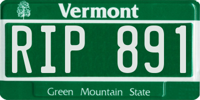VT license plate RIP891