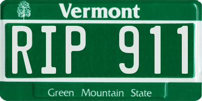 VT license plate RIP911