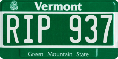 VT license plate RIP937