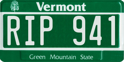 VT license plate RIP941