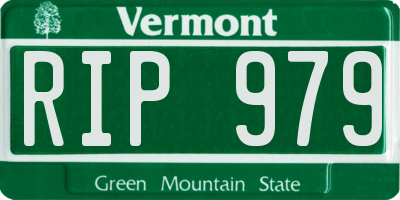 VT license plate RIP979