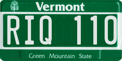 VT license plate RIQ110