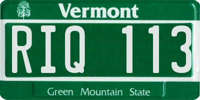 VT license plate RIQ113