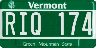 VT license plate RIQ174