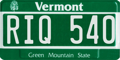 VT license plate RIQ540