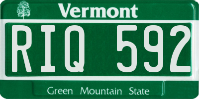 VT license plate RIQ592