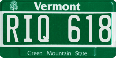 VT license plate RIQ618