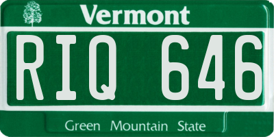 VT license plate RIQ646