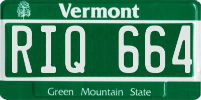 VT license plate RIQ664