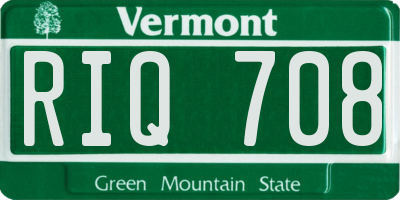 VT license plate RIQ708