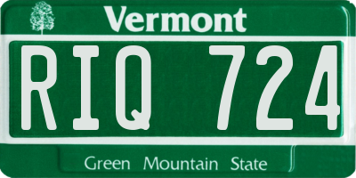 VT license plate RIQ724