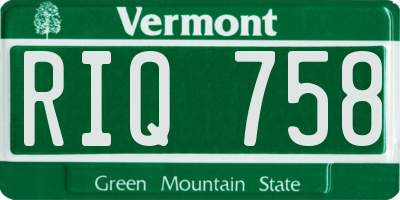 VT license plate RIQ758