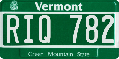 VT license plate RIQ782