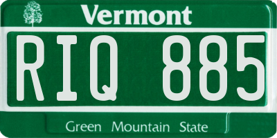 VT license plate RIQ885
