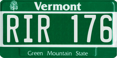 VT license plate RIR176