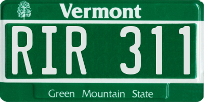 VT license plate RIR311