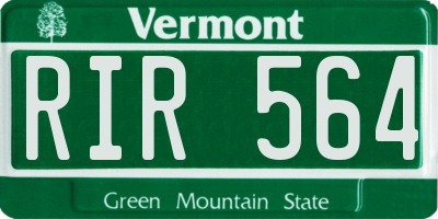 VT license plate RIR564