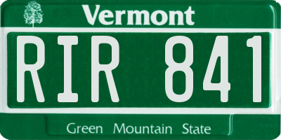 VT license plate RIR841