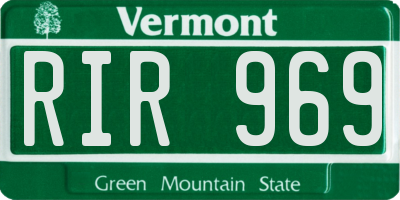 VT license plate RIR969