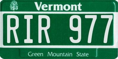 VT license plate RIR977