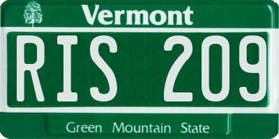 VT license plate RIS209