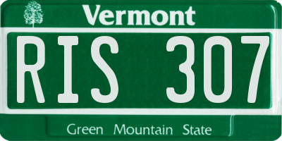 VT license plate RIS307