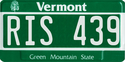 VT license plate RIS439