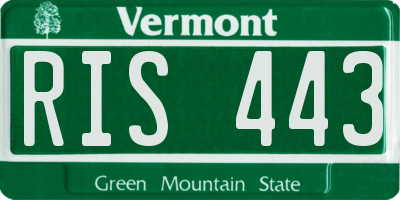 VT license plate RIS443