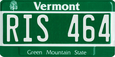 VT license plate RIS464