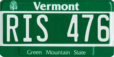 VT license plate RIS476