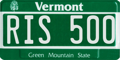 VT license plate RIS500