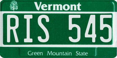 VT license plate RIS545