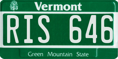 VT license plate RIS646