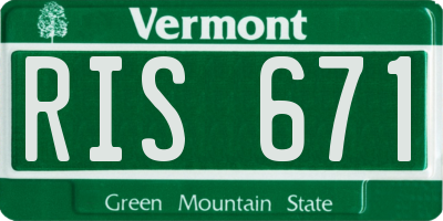 VT license plate RIS671