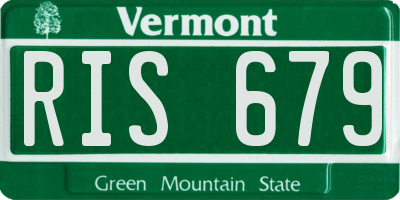 VT license plate RIS679