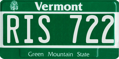 VT license plate RIS722