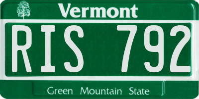 VT license plate RIS792