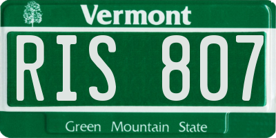 VT license plate RIS807