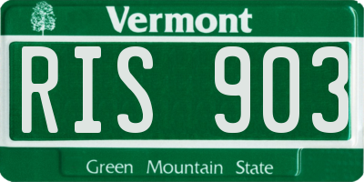 VT license plate RIS903