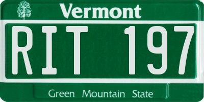 VT license plate RIT197